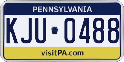 PA license plate KJU0488