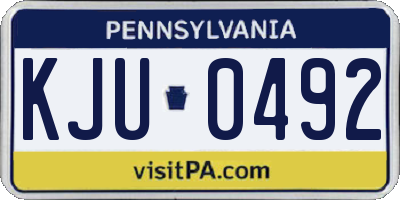PA license plate KJU0492