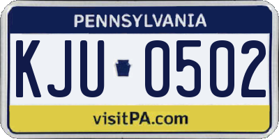PA license plate KJU0502