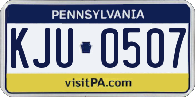 PA license plate KJU0507