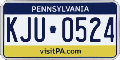 PA license plate KJU0524