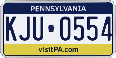 PA license plate KJU0554