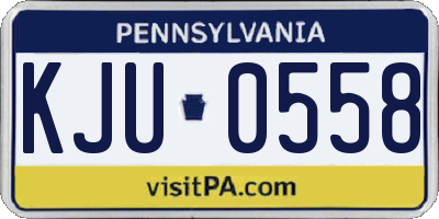 PA license plate KJU0558