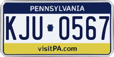 PA license plate KJU0567