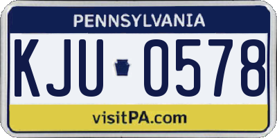 PA license plate KJU0578