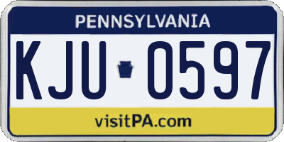 PA license plate KJU0597
