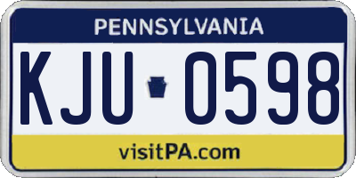 PA license plate KJU0598