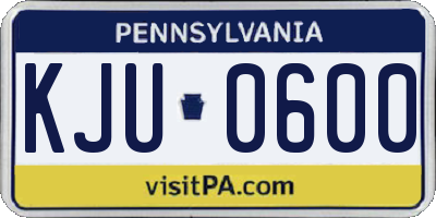 PA license plate KJU0600