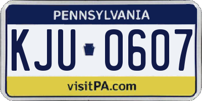 PA license plate KJU0607