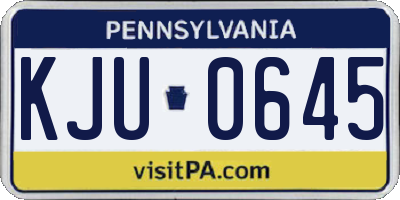 PA license plate KJU0645