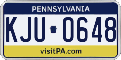 PA license plate KJU0648