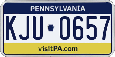 PA license plate KJU0657