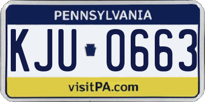 PA license plate KJU0663