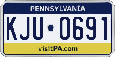 PA license plate KJU0691