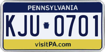 PA license plate KJU0701