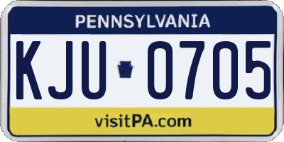 PA license plate KJU0705
