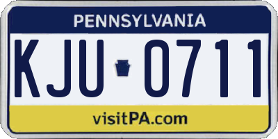 PA license plate KJU0711