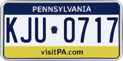 PA license plate KJU0717