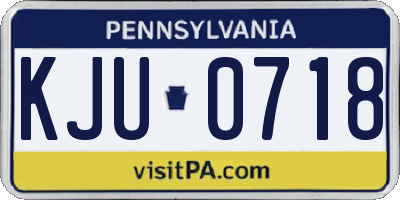 PA license plate KJU0718