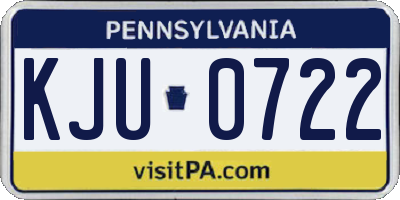 PA license plate KJU0722