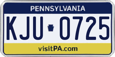 PA license plate KJU0725