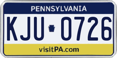PA license plate KJU0726