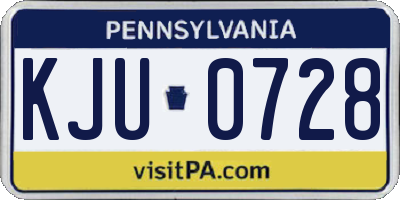 PA license plate KJU0728