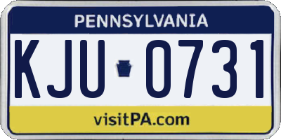 PA license plate KJU0731