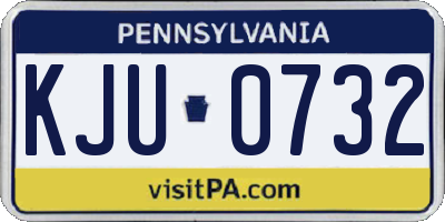 PA license plate KJU0732