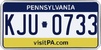 PA license plate KJU0733