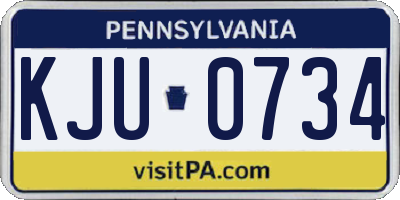 PA license plate KJU0734