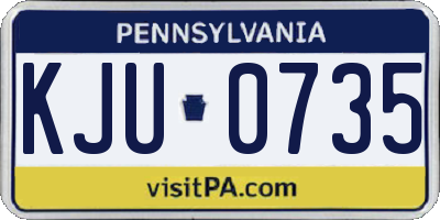 PA license plate KJU0735