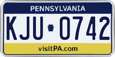 PA license plate KJU0742