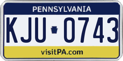PA license plate KJU0743