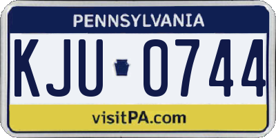 PA license plate KJU0744