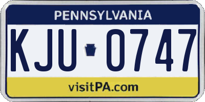 PA license plate KJU0747