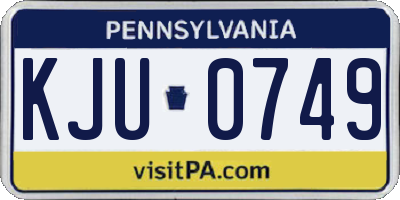 PA license plate KJU0749