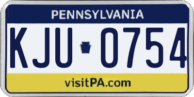 PA license plate KJU0754