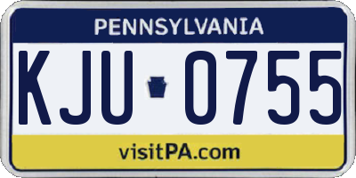 PA license plate KJU0755