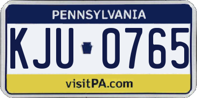 PA license plate KJU0765