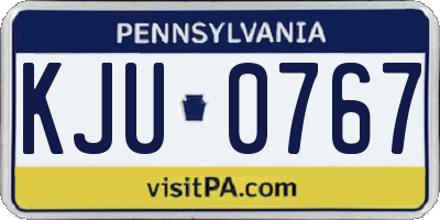 PA license plate KJU0767