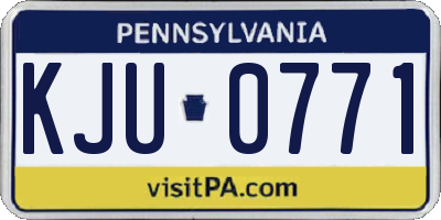 PA license plate KJU0771