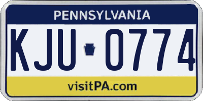 PA license plate KJU0774