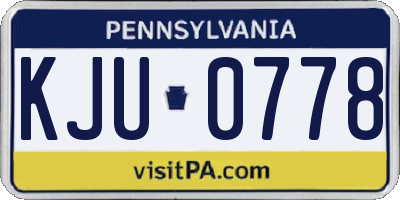 PA license plate KJU0778