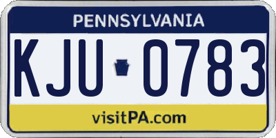PA license plate KJU0783