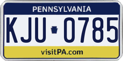 PA license plate KJU0785