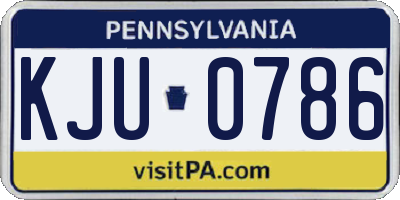 PA license plate KJU0786