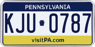 PA license plate KJU0787