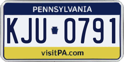 PA license plate KJU0791