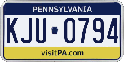 PA license plate KJU0794